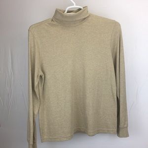 Lands’ End Large Tan Long Sleeve Turtleneck